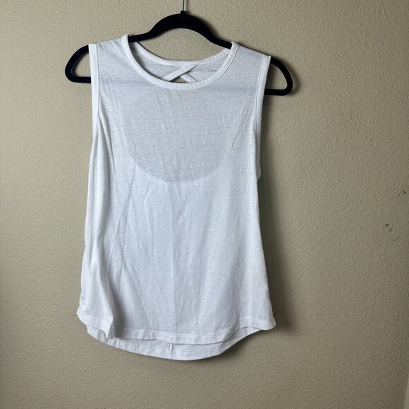 ANTHROPOLOGIE Twist Back White Tank Top Athletic Size Medium - Picture 4 of 9